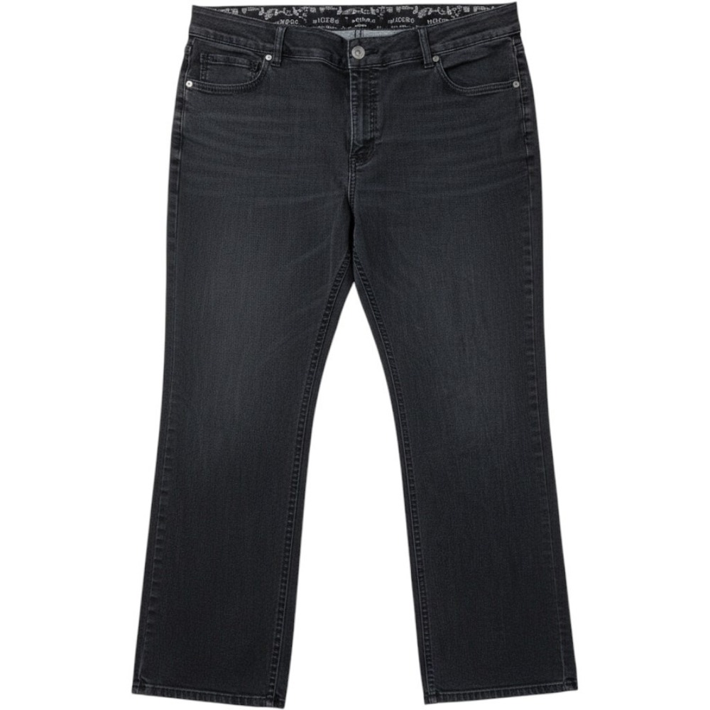 Riders by Lee Womens Plus 24W M Midrise Bootcut Jeans Black Stretch Denim